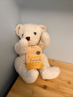 Bears for Humanity White Plush Teddy Bear "Snowie" New NWT
